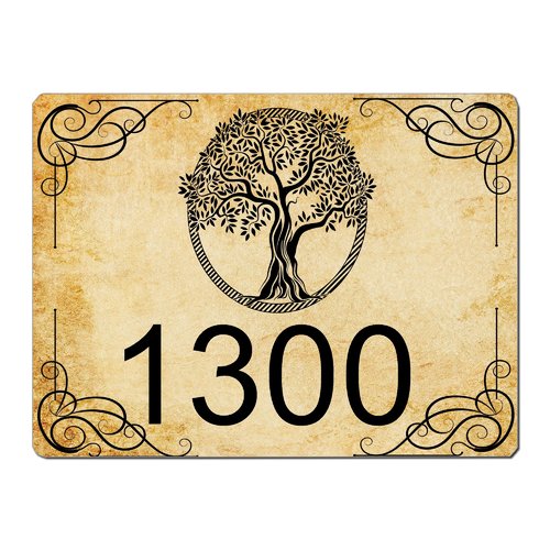 Plaque maison numero à personnaliser aluminium porte olivier arbre olive provence vintage