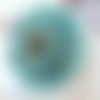Bague rond avec swarovski turquoise ab2x (réglable) 