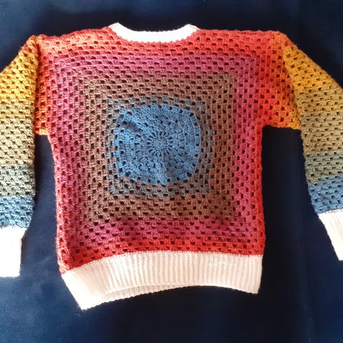 Pull en crochet façon granny (sur commande)