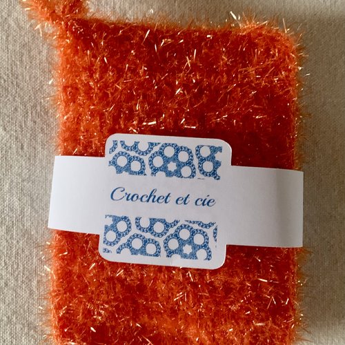 Tawashi, éponge lavable, éponge réutilisable, couleur orange, éponge
