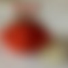 Porte-monnaie rouge  avec fermoir à boules rouges et blanches