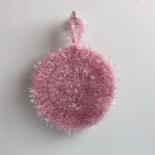 Tawashi  – éponge   - lavette  au crochet (forme plate) rose