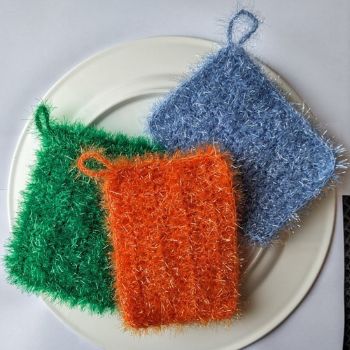 Tawashi  – éponge   - lavette  au crochet (rectangle), réutilisable, zéro déchet