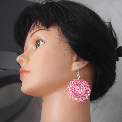 Boucles d'oreille coloris rose