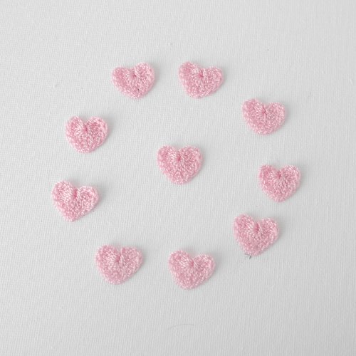Lot de 10 mini-cœurs roses