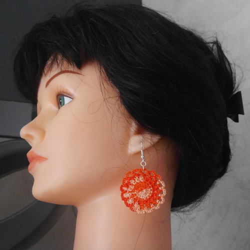 Boucles d'oreille coloris orange