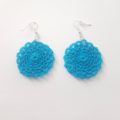 Boucles d'oreilles pendantes bleu turquoise