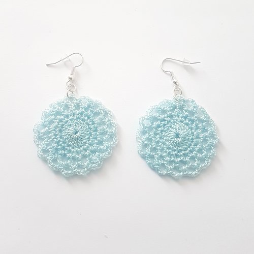 Boucles d'oreilles pendantes bleu ciel