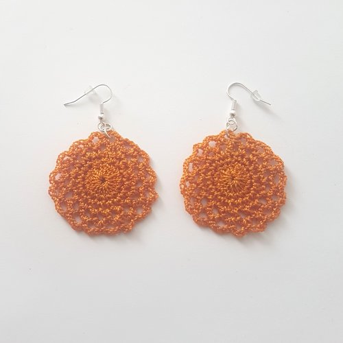 Boucles d'oreilles pendantes ocre (moutarde)