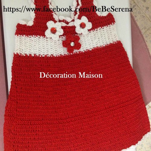 Robe Bebe Noel En Crochet Blanc Et Rouge Un Grand Marche