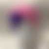 Bonnet turban femme bicolore violet rose au crochet