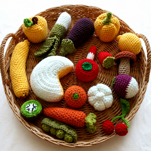 Grand lot dinette crochet – fruits & légumes faits main