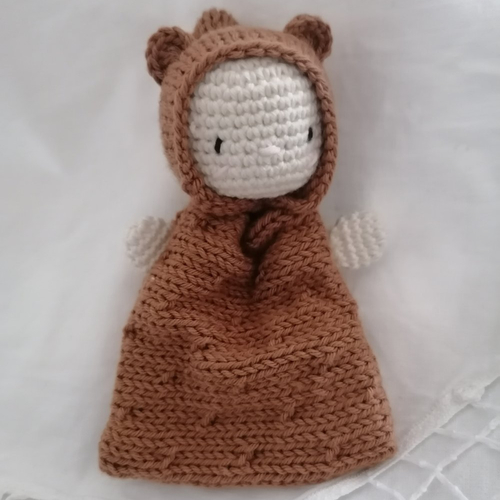 Poupée mini au tricot et crochet bb boutd'riens couleur d'automne pour bébés