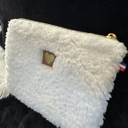 Trousse fausse fourrure sherpa écrue