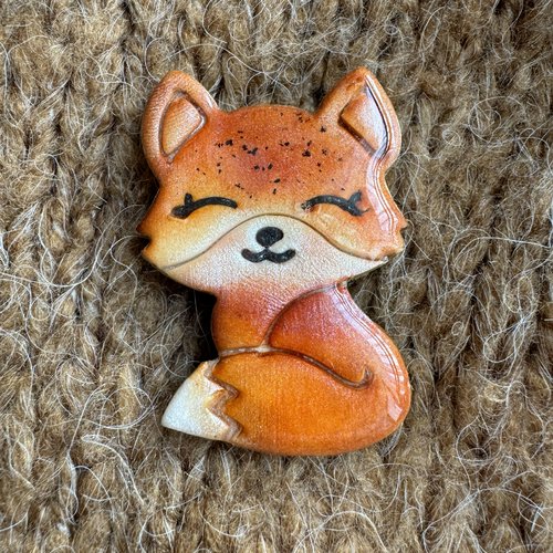 Broche renard roux