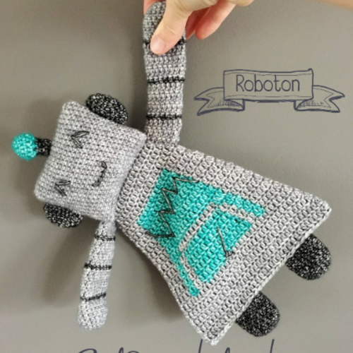Doudou Plat Bebe Roboton Le Robot Un Grand Marche