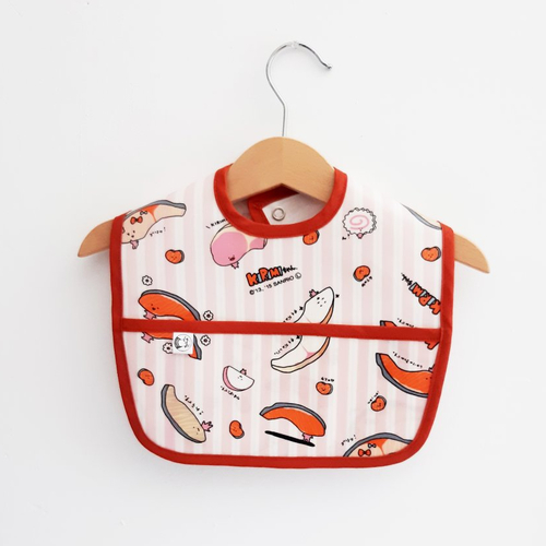 Bavoir poche sushi enduit plastifié imperméable
