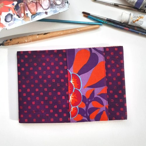 Cahier couverture tissu feuilles croquis dessin voyage cadeau artiste protège carnet