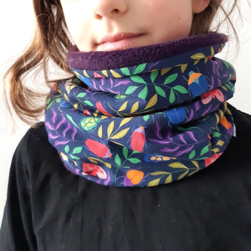 Snood enfant tour de cou jersey bio insectes papillons snood fille garçon