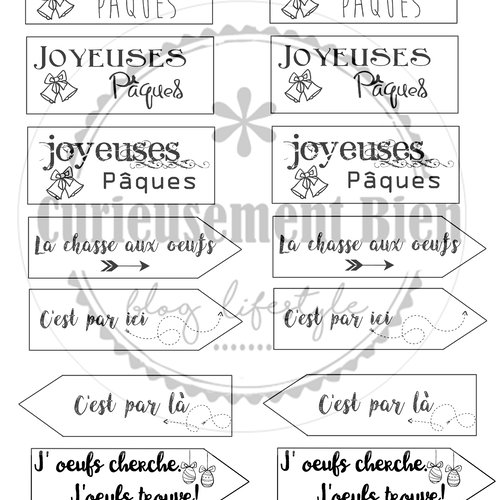 Joyeuses Pâques Oeuf Calligraphie Lettrage Police Texte Décoration
