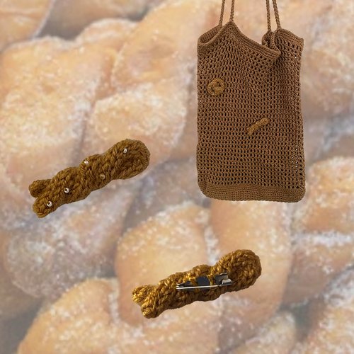 Charm kkwabaegi gâteau coréen au crochet | broche, sac, accessoire