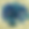 20pcs metallic blue iris agité plat rond de disque un trou de verre tchèque perles de rondelle de 8m sku-30092