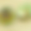 1pc petit vitrail dichroïque jaune moyen verte des feuilles de la fleur à la main le verre tchèque b sku-37676