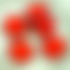 2pcs picasso opaque lumière du corail rouge brun plat rond 8edge fenêtre de la table de coupe pièce  sku-28872
