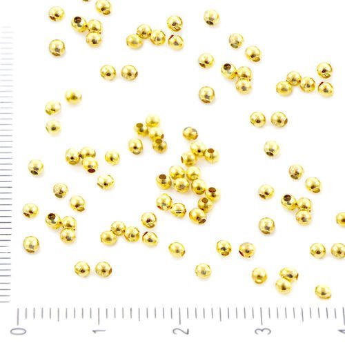 500pcs en vrac plaqué or ronde à sertir perles pour la fabrication de bijoux en métal les conclusion sku-37939