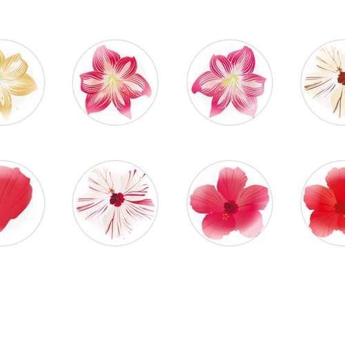 12pcs x 12mm main ronde verre tchèque en forme de dôme cabochons fleurs 22 s7t205 sku-22581