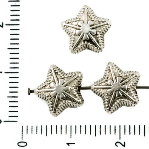 8pcs antique ton argent étoile de noël de pâques de perles de charmes tchèque métal conclusions 11mm sku-37417