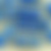 6pcs opaque bleu saphir or patine de lavage à plat sculpté long rectangle fleur floral bow tie araig sku-35373