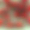 8pcs picasso brun opaque rouge corail taille de table rectangle plat verre tchèque perles de 8mm x 1 sku-32486
