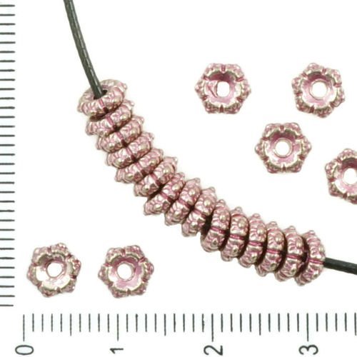 60pcs antique ton argent valentine rose patine laver de petites entretoise fleur plate ronde perles  sku-36194