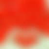 40pcs opaque corail rouge tuile plate carrée 2 deux trou de verre tchèque perles de 6mm sku-32256