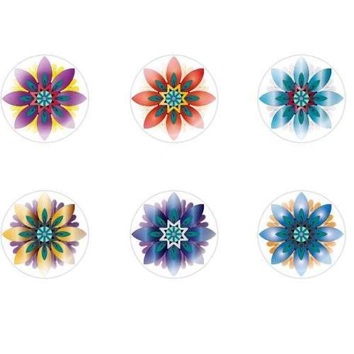 6pcs x 25mm main ronde verre tchèque en forme de dôme cabochons fleurs 9 s1t162 sku-22165
