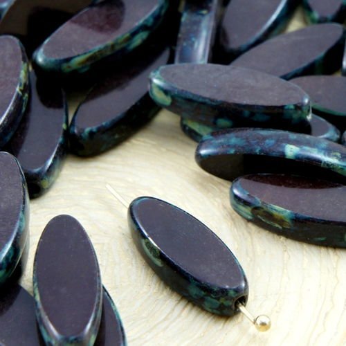 6pcs picasso brun opaque chocolat noir ovale et plate de pétales de table à la fenêtre couper le ver sku-32622