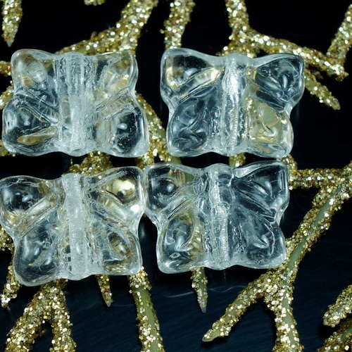 Crystal clear verre tchèque papillon perles insecte animal halloween 10mm x 14mm 12pcs sku-21403