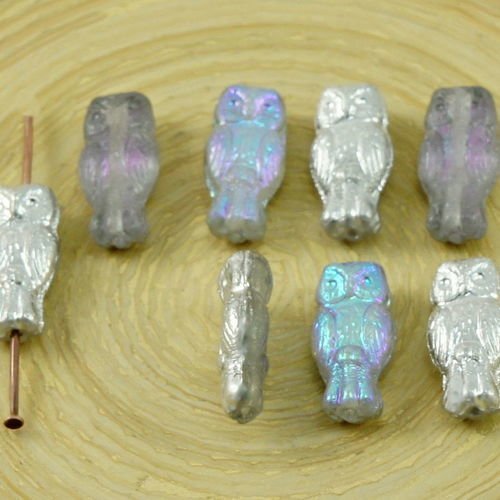 22pcs petit cristal d'argent pourpre dichroïque vitrail arc-en-ciel à deux faces de verre tchèque ch sku-31726