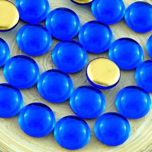 10pcs cristal de saphir bleu rond en verre tchèque en forme de dôme cabochon 10 mm sku-30650