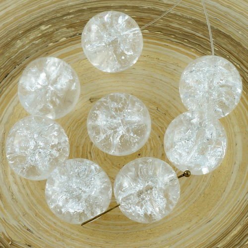 Grand cristal clair craqué en verre tchèque ronde perles de bohème boule de neige de noël de mariage sku-28631