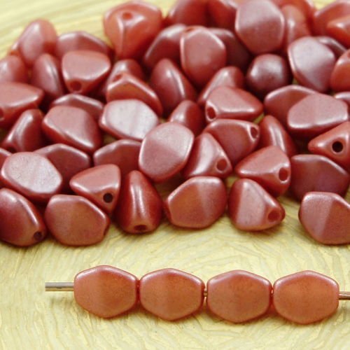 60pcs pearl shine rouge brun à l'automne grosse pincée bicone à facettes entretoise tchèque perles d sku-32076