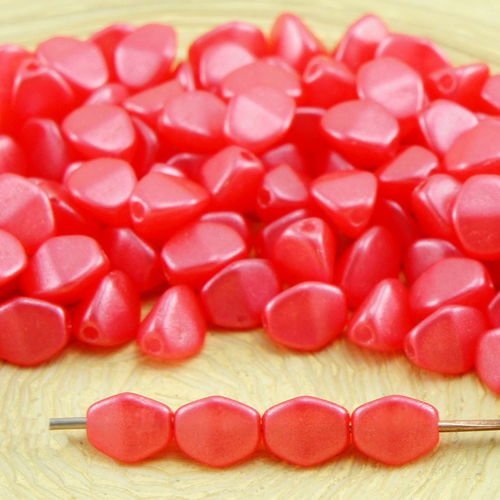 60pcs pearl shine rose valentine pincée bicone à facettes entretoise tchèque perles de verre de 5mm sku-32065