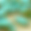 6pcs picasso brun opaque lumière bleu turquoise vert plat ovale pétale de la fenêtre de la table de  sku-32599