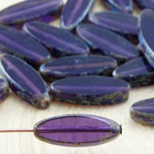 6pcs picasso cristal fuchsia violet ovale et plate de pétales de table à la fenêtre couper le verre  sku-32617