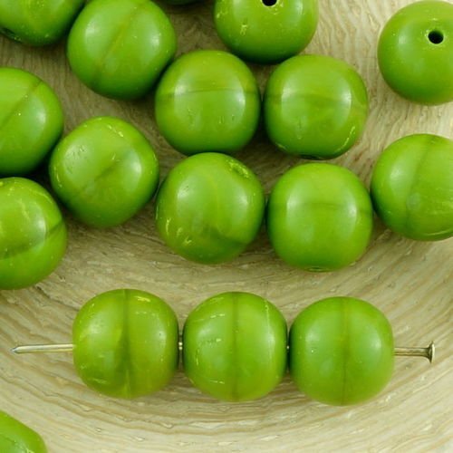 20pcs opaque de l'olivine vert olive ronde druk entretoise de semences de verre tchèque perles de 8m sku-33702