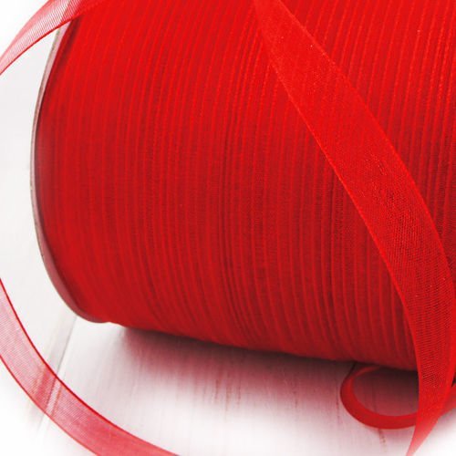 23m 75ft 25yds noël rouge ruban organdi de l'artisanat de tissu décoratif de mariage kanzashi 10mm 3 sku-38144