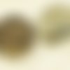 1pc mat de lavage de l'or noir fleur ronde à la main le verre tchèque bouton taille 10 23mm sku-37669