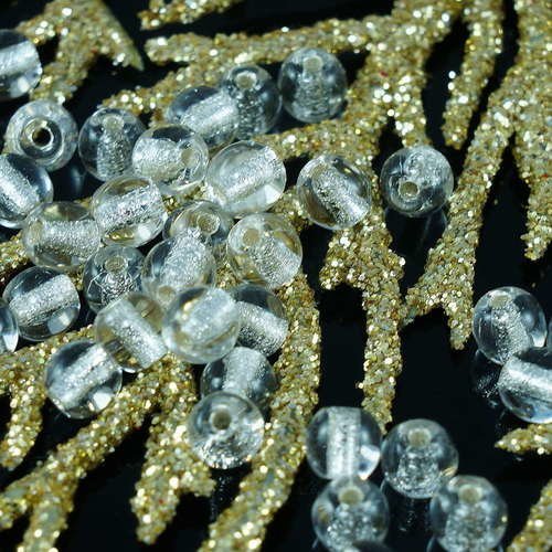 Argent cristal doublé de verre tchèque ronde perles intercalaires en 3mm 6 4 g environ 80pcs sku-18310