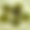 4pcs picasso olive verte rayée de brun travertin rustique libellule plat pièce ronde verre tchèque p sku-30430